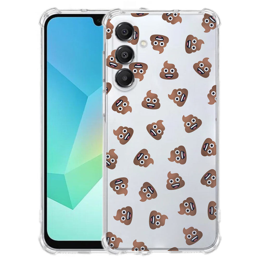 TPU Telefoonhoesje Samsung Galaxy A17 Poep Emojis schokabsorberende backcover voorkant en achterkant met ontwerp