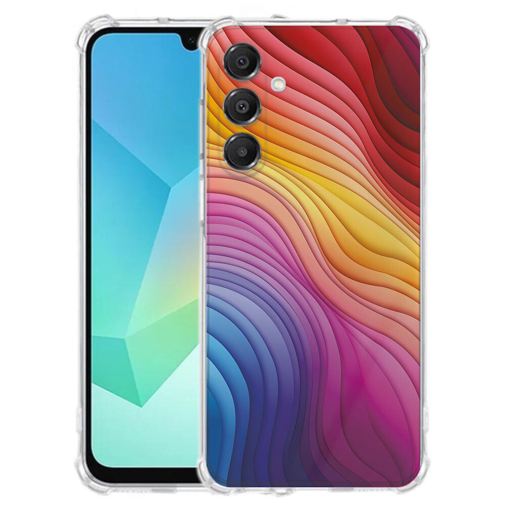 TPU Telefoonhoesje Samsung Galaxy A17 Regenboog schokabsorberende backcover voorkant achterkant
