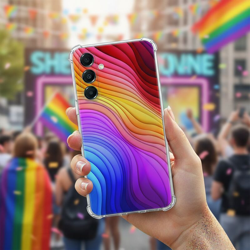 TPU Telefoonhoesje Samsung Galaxy A17 Regenboog schokabsorberende backcover hand kleurrijk design