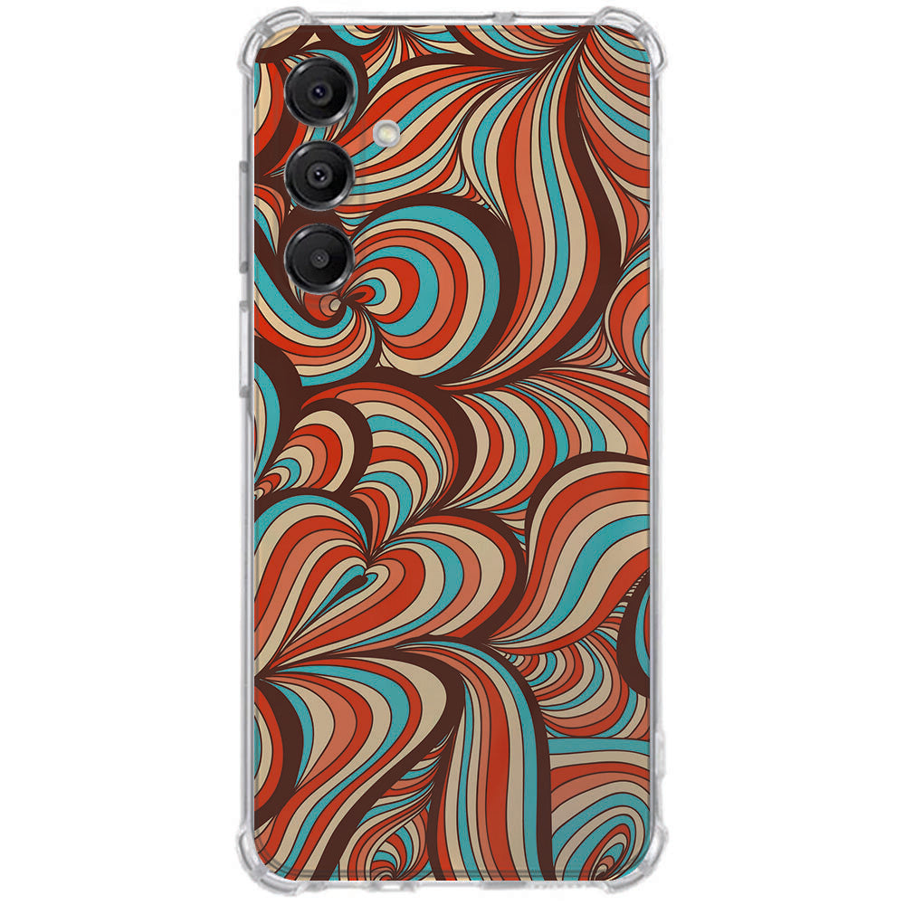 TPU Telefoonhoesje Samsung Galaxy A17 Retro schokabsorberende backcover kleurige patroon achterkant