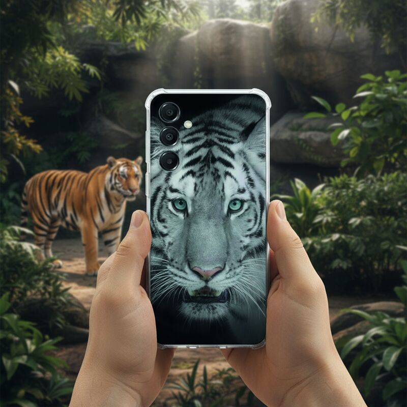 TPU Telefoonhoesje Samsung Galaxy A17 Tijger schokabsorberende backcover voorzijde
