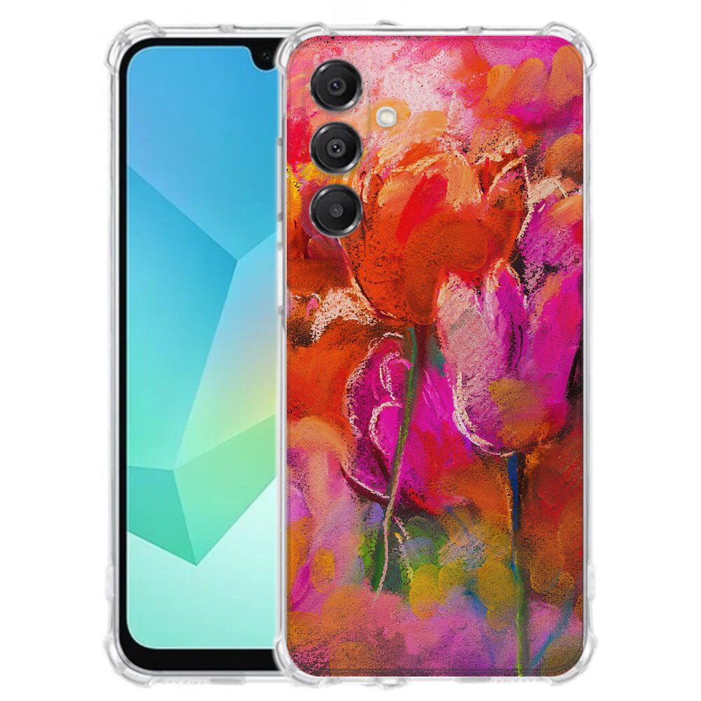 TPU Telefoonhoesje Samsung Galaxy A17 Tulips schokabsorberende backcover voorkant achterkant