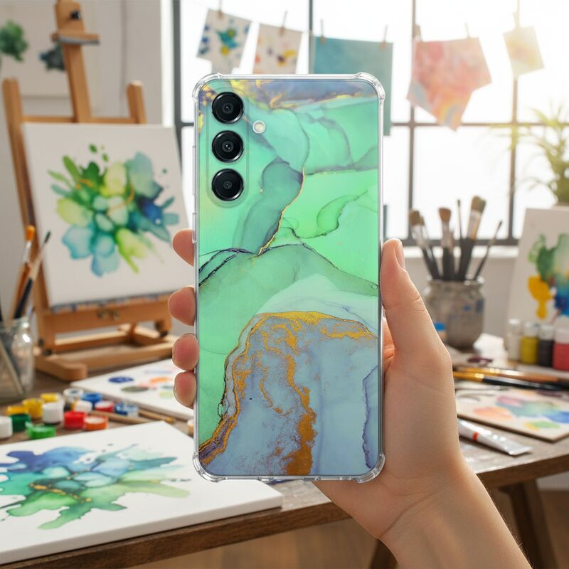 Samsung Galaxy A17 TPU Telefoonhoesje Watercolor Mix achterkant