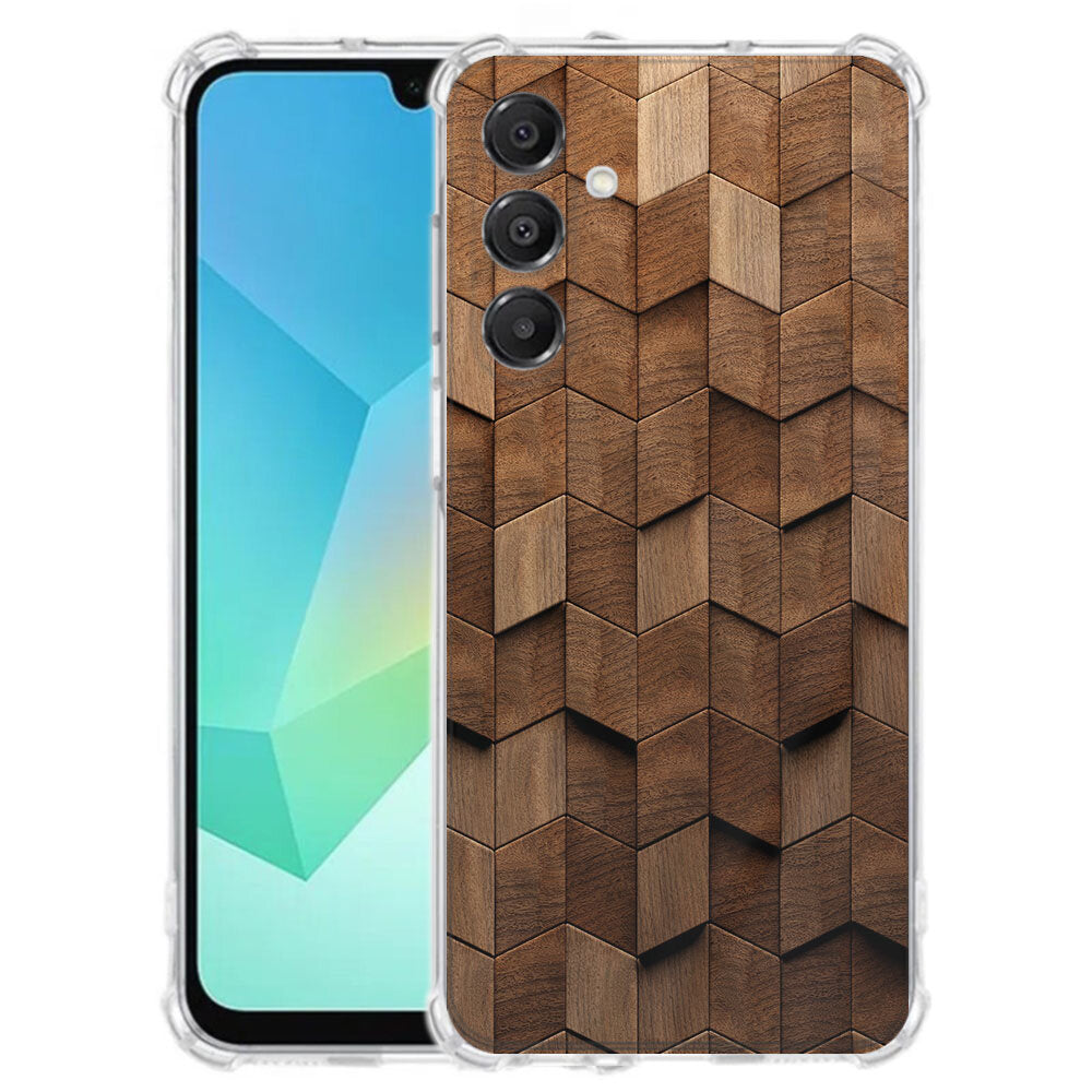 TPU Telefoonhoesje Samsung Galaxy A17 Wooden Cubes schokabsorberende backcover achteraanzicht