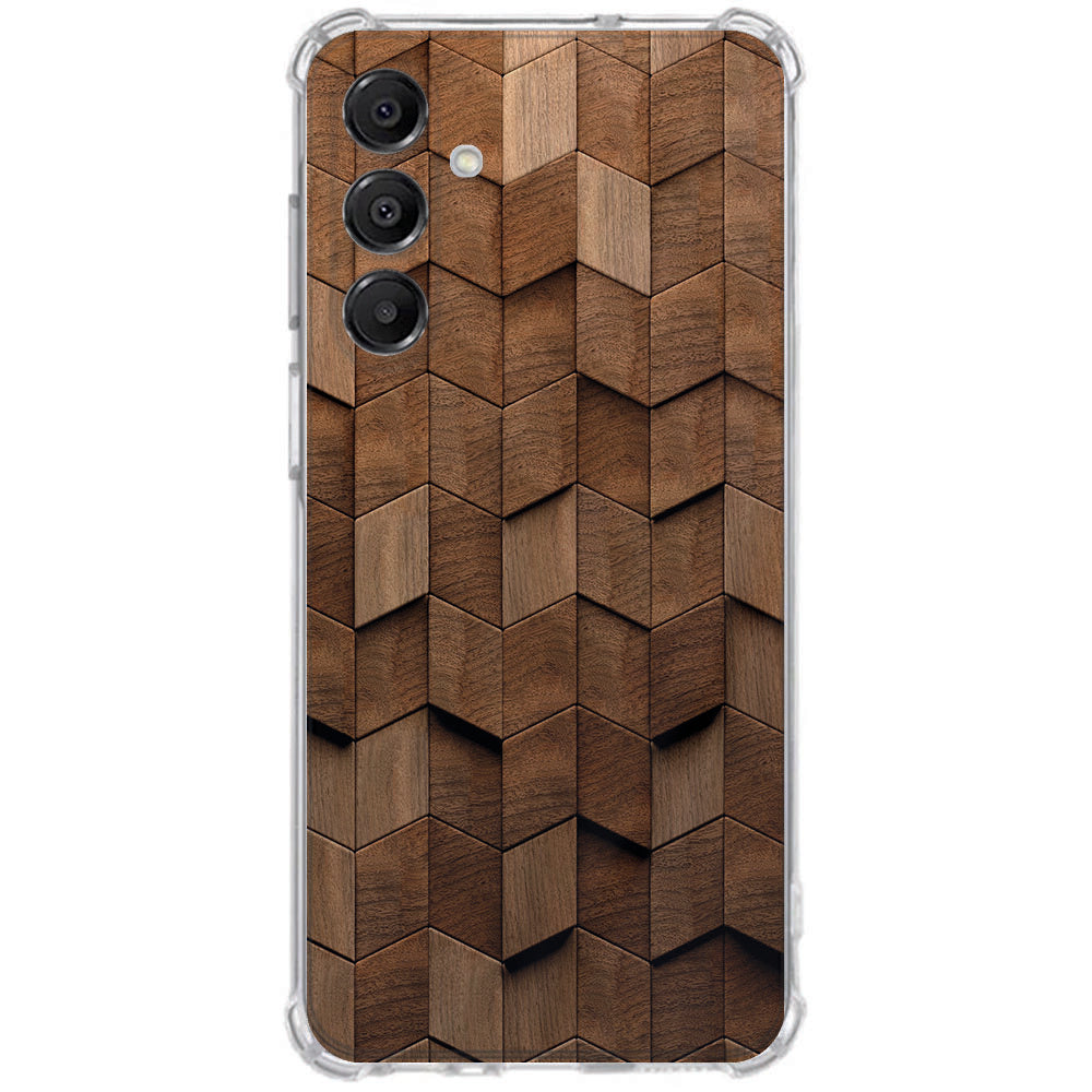TPU Telefoonhoesje Samsung Galaxy A17 Wooden Cubes achterkant
