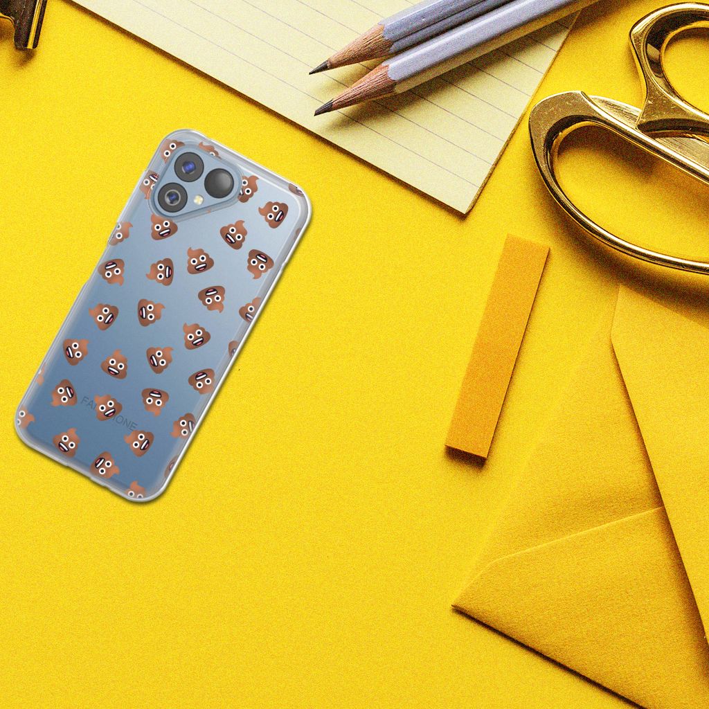 Fairphone 5 TPU bumper Poep Emojis achterkant design
