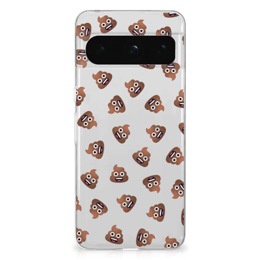 Google Pixel 8 Pro TPU bumper voor Google Pixel 8 Pro Poep Emojis design poep emoji aanzicht