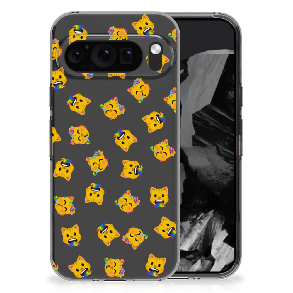 Google Pixel 9 Pro XL TPU bumper Katten Emojis achteraanzicht