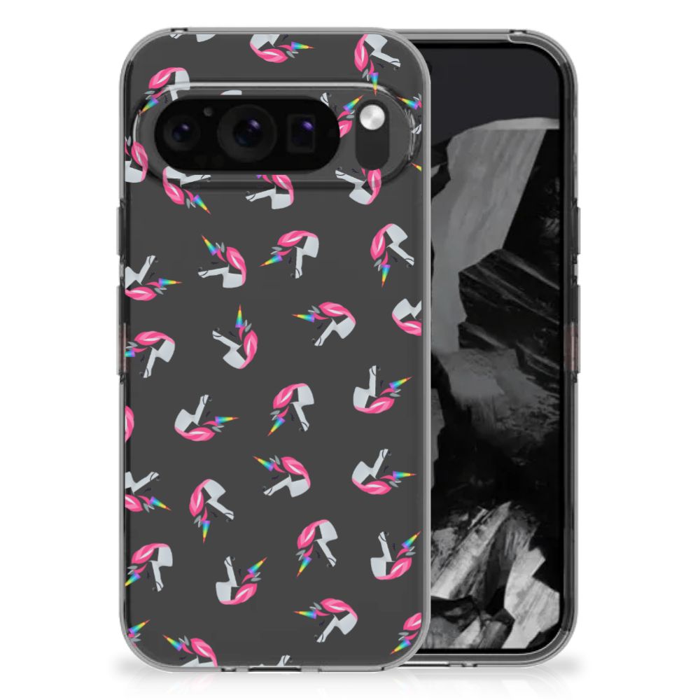 Google Pixel 9 Pro XL TPU bumper Unicorns achterzijde design