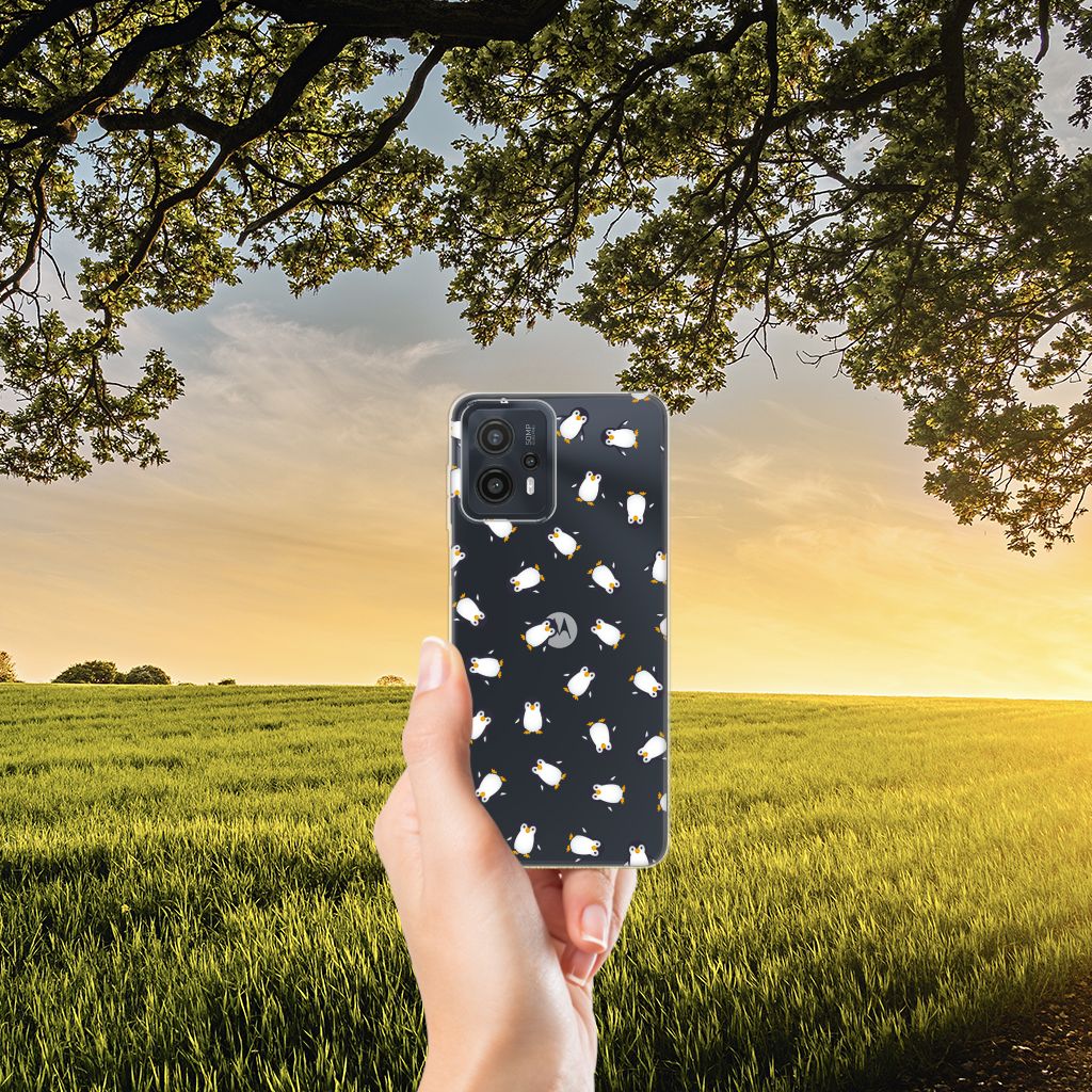 Motorola Moto G23 TPU bumper voor Motorola Moto G23 | G13 Pinguïn design pinguïns aanzicht