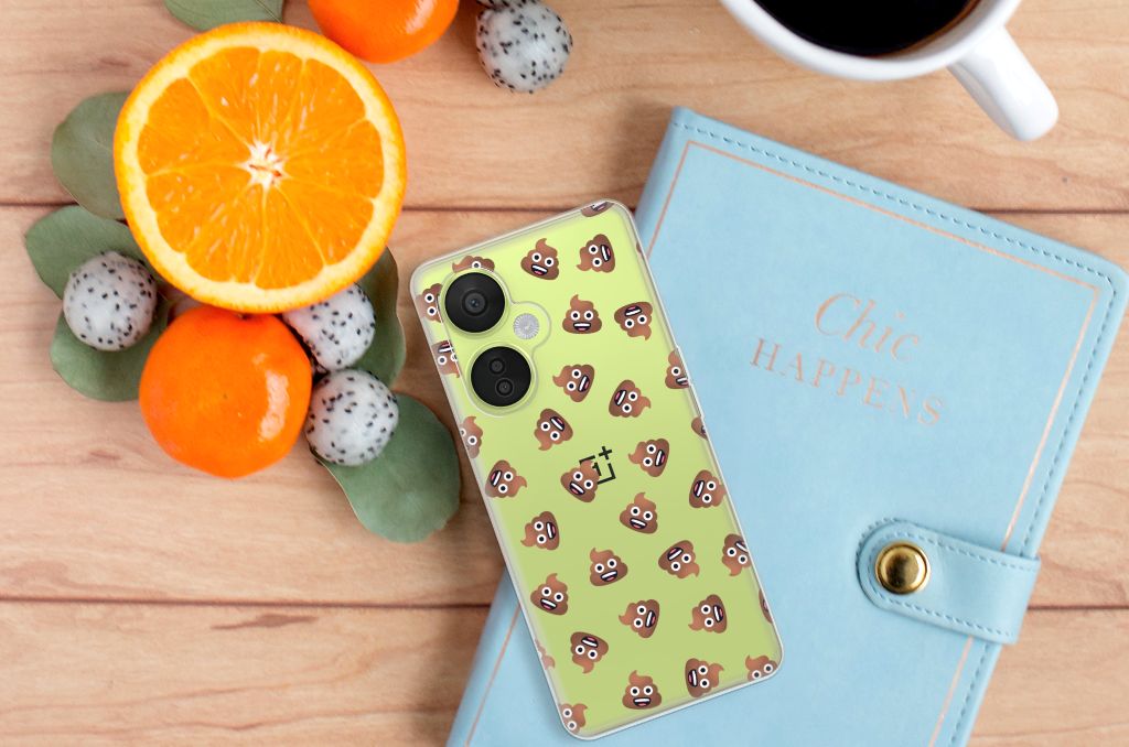 OnePlus Nord CE 3 Lite TPU bumper voor OnePlus Nord CE 3 Lite Poep Emojis bovenaanzicht