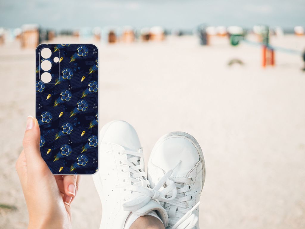Samsung Galaxy A15 TPU bumper voor Samsung Galaxy A15 Voetbal hand met sneaker strand