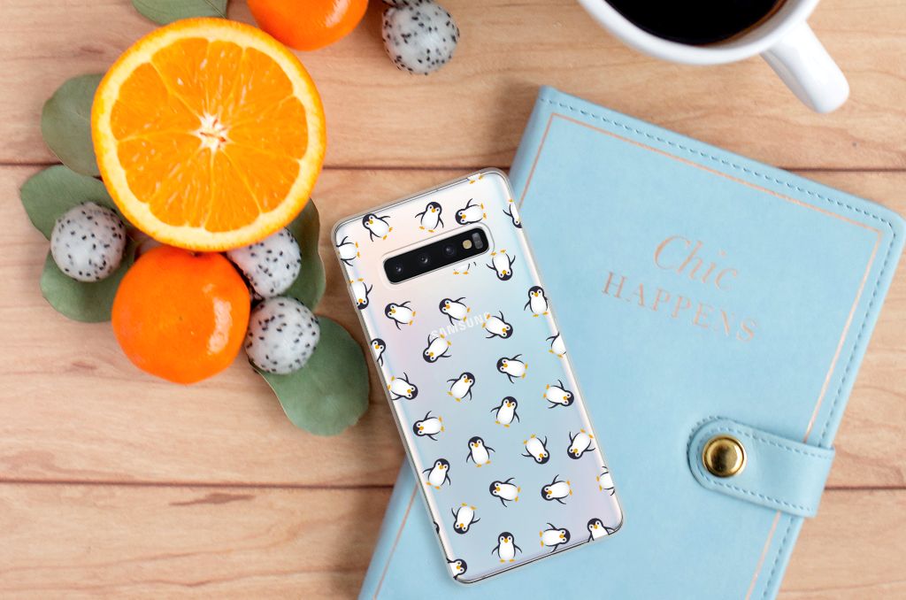 Samsung Galaxy S10 Plus TPU bumper voor Samsung Galaxy S10 Plus Pinguïn boven