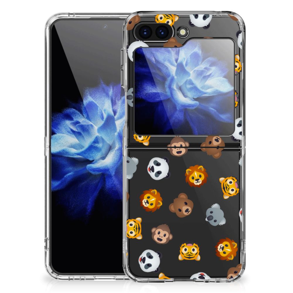 Samsung Galaxy Z Flip 5 TPU bumper voor Samsung Galaxy Z Flip 5 Dieren Emojis achterkant dieren