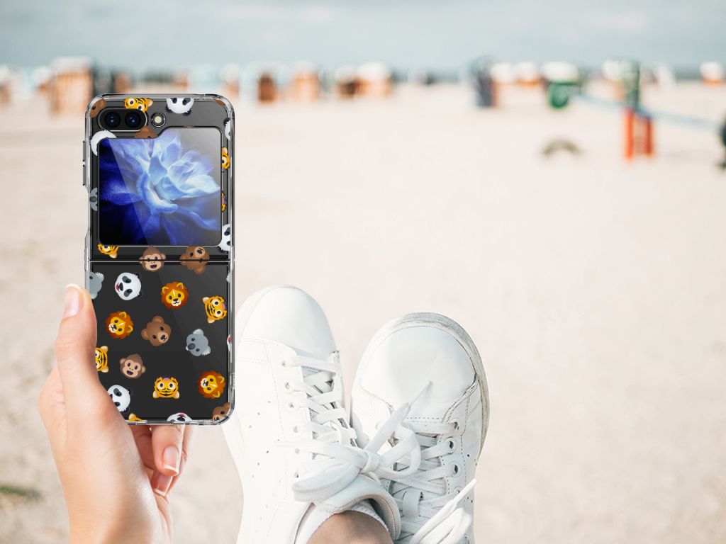 Samsung Galaxy Z Flip 5 TPU bumper voor Samsung Galaxy Z Flip 5 Dieren Emojis vooraanzicht