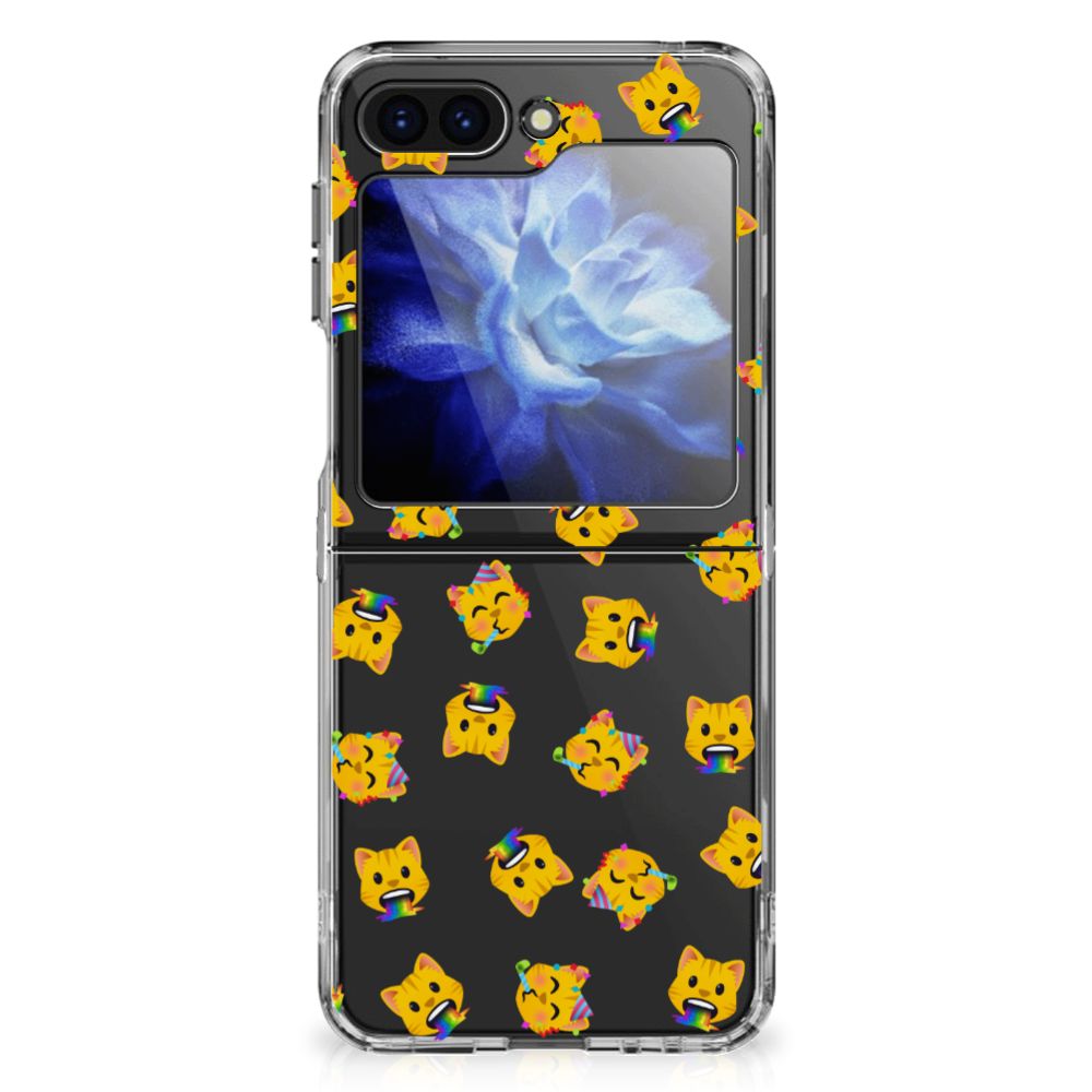 Samsung Galaxy Z Flip 6 TPU bumper katten emojis achterkant