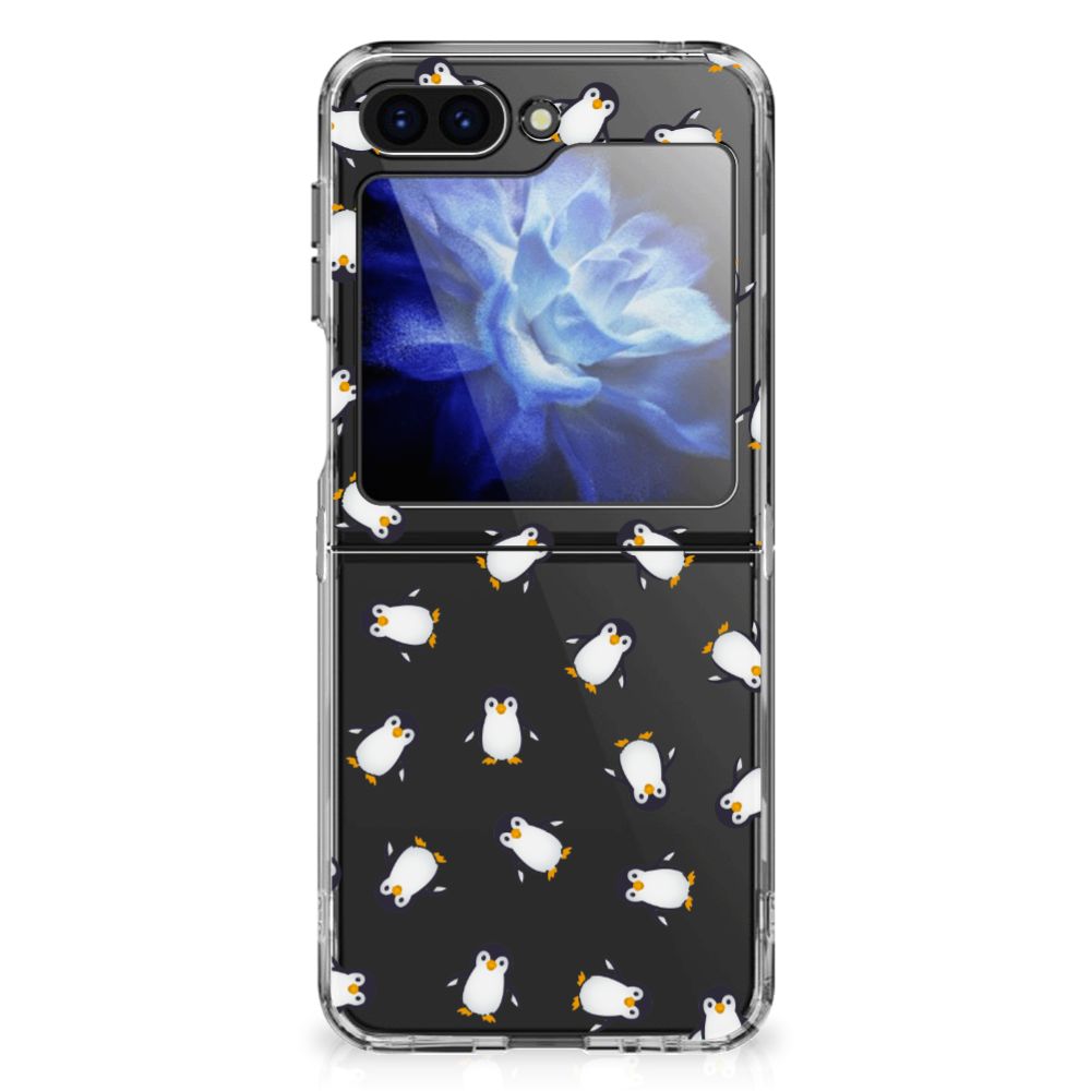 Samsung Galaxy Z Flip 6 TPU bumper Pinguïn ontwerp achterkant