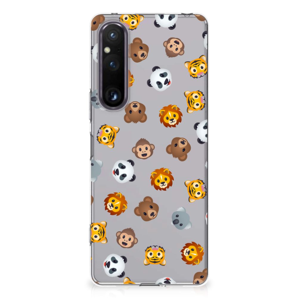 Sony Xperia 1 V TPU bumper Dieren Emojis voorkant