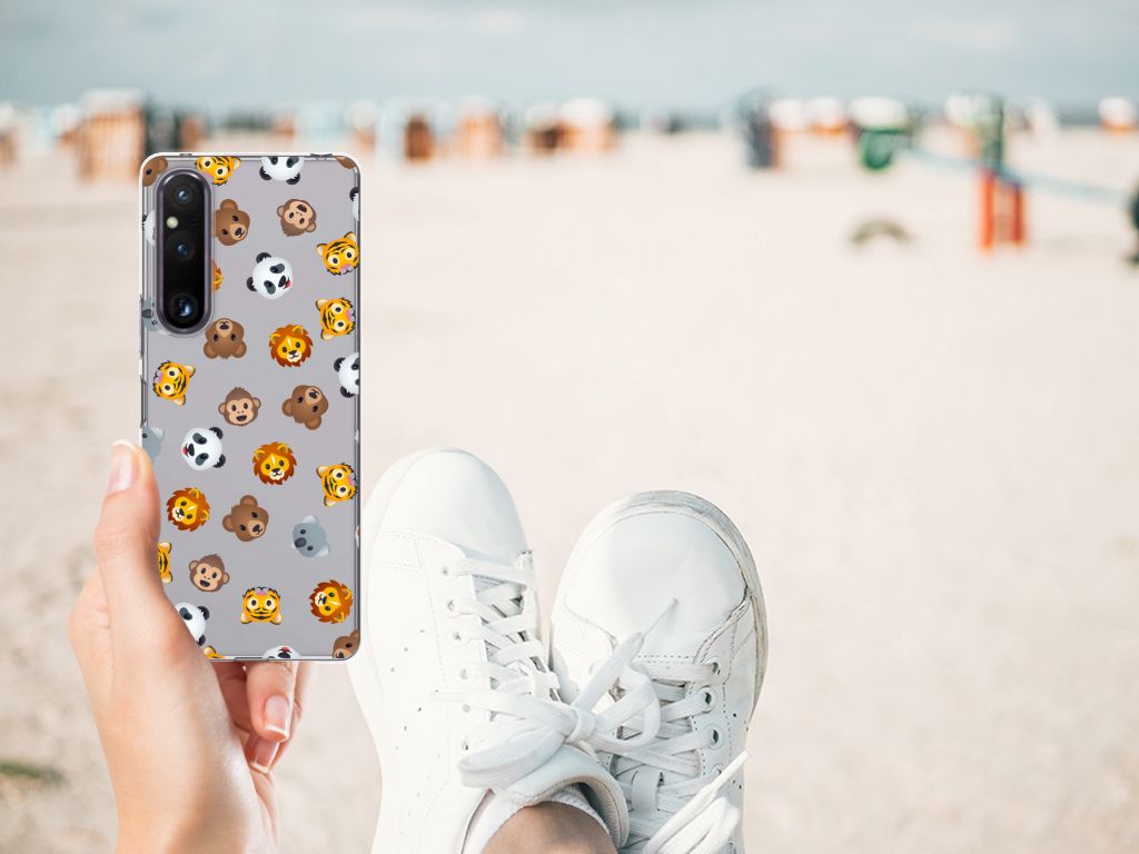 Sony Xperia 1 V TPU bumper voor Sony Xperia 1 V Dieren Emojis aanzicht