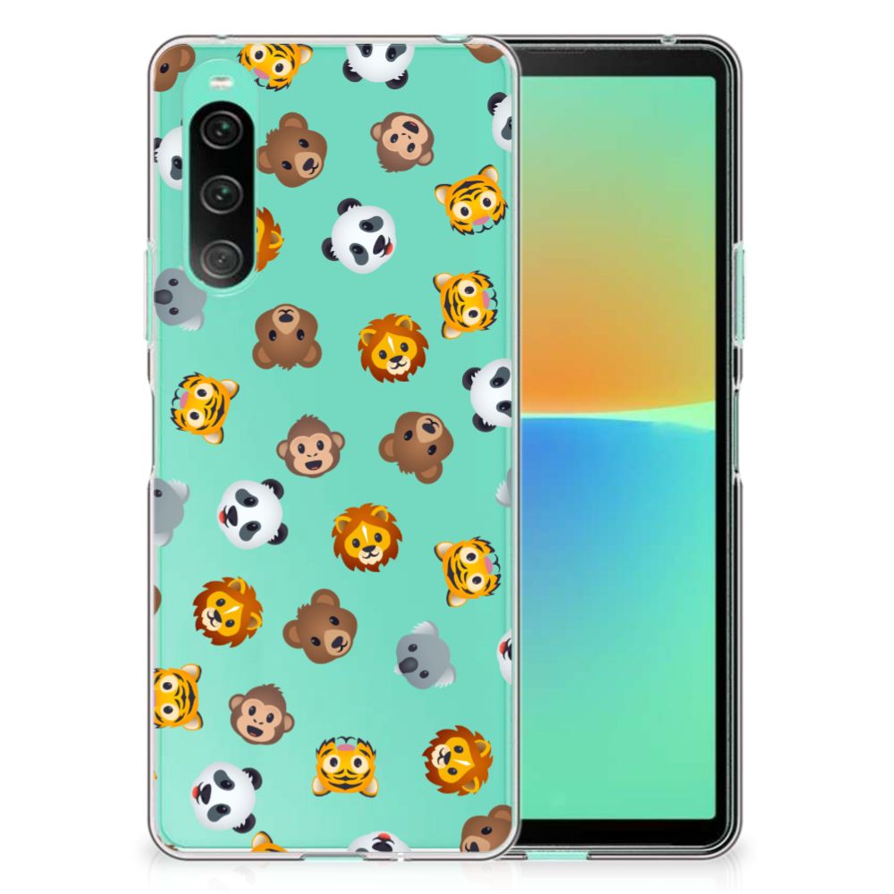 Sony Xperia 10 V TPU bumper Dieren Emojis voorkant