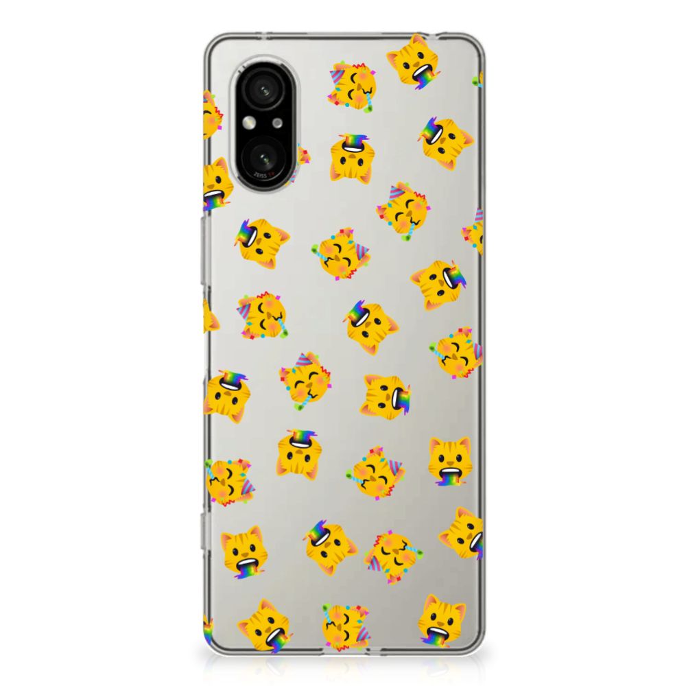 Sony Xperia 5 V TPU bumper Katten Emojis achterkant