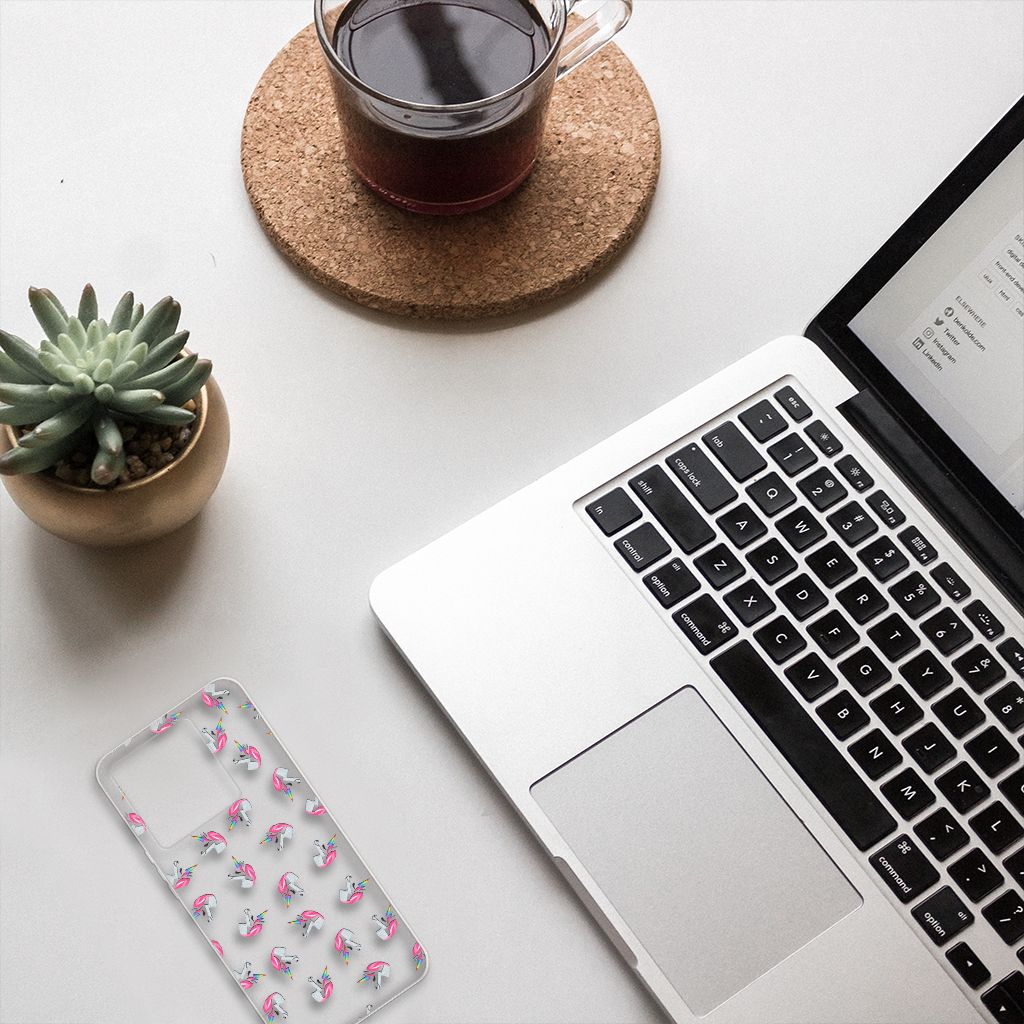 Xiaomi 13T TPU bumper unicorns design met koffie laptop en plant