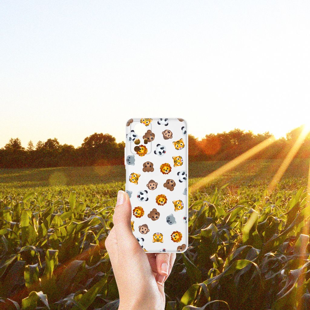 TPU bumper voor Xiaomi Redmi Note 12S Dieren Emojis met schattige dieren emoji's zoals leeuw 🦁 en panda 🐼.