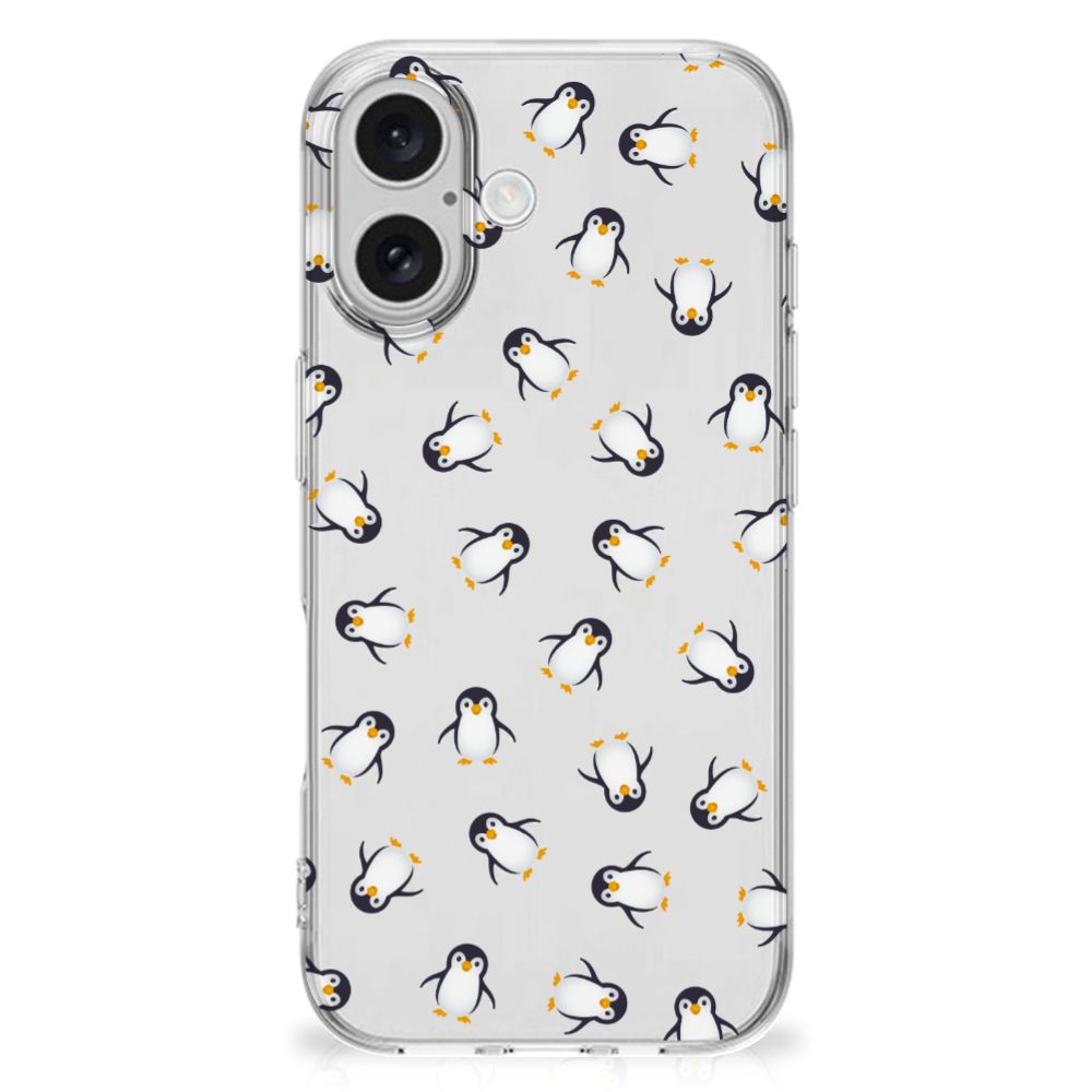iPhone 16 TPU bumper voor iPhone 16 Pinguïn design pinguïn aanzicht achter