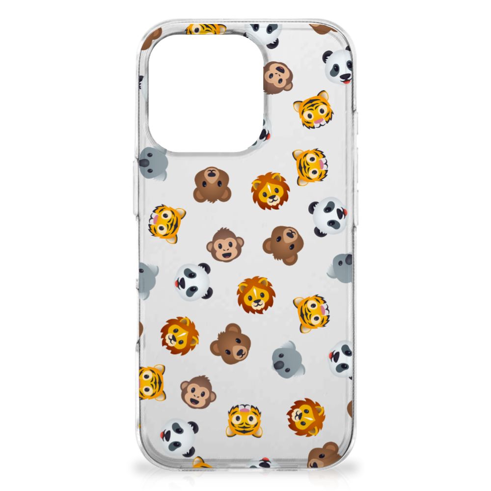 TPU bumper voor iPhone 16 Pro Dieren Emojis dieren design achterkant