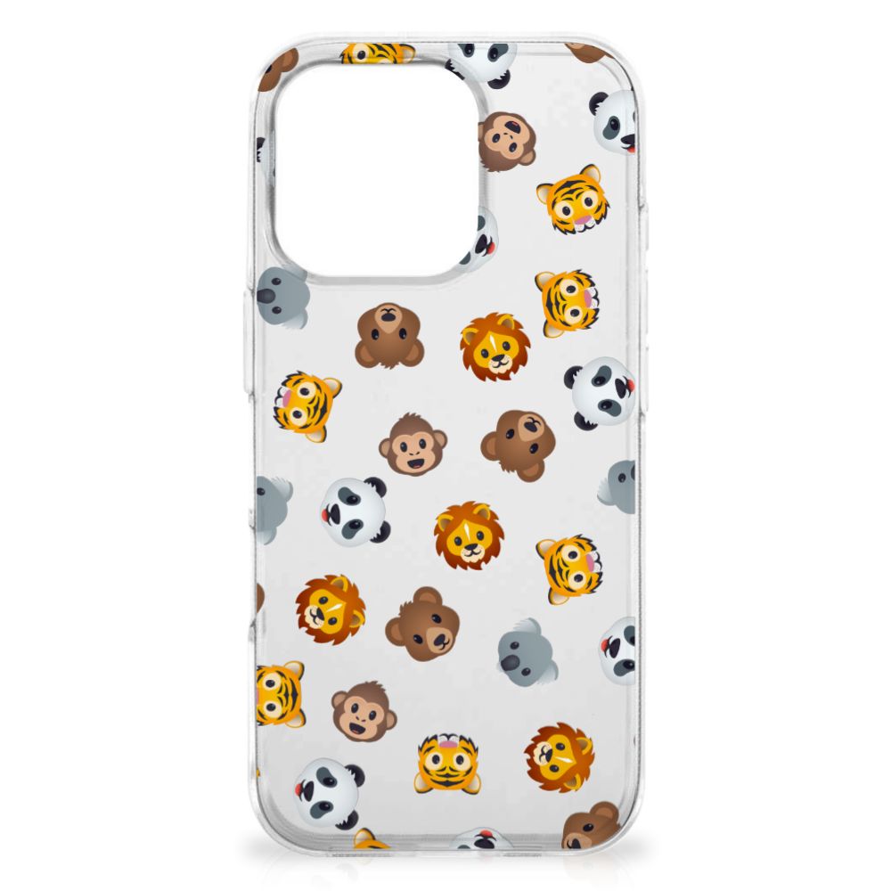iPhone 16 Pro Max TPU bumper voor iPhone 16 Pro Max Dieren Emojis dieren design achterkant