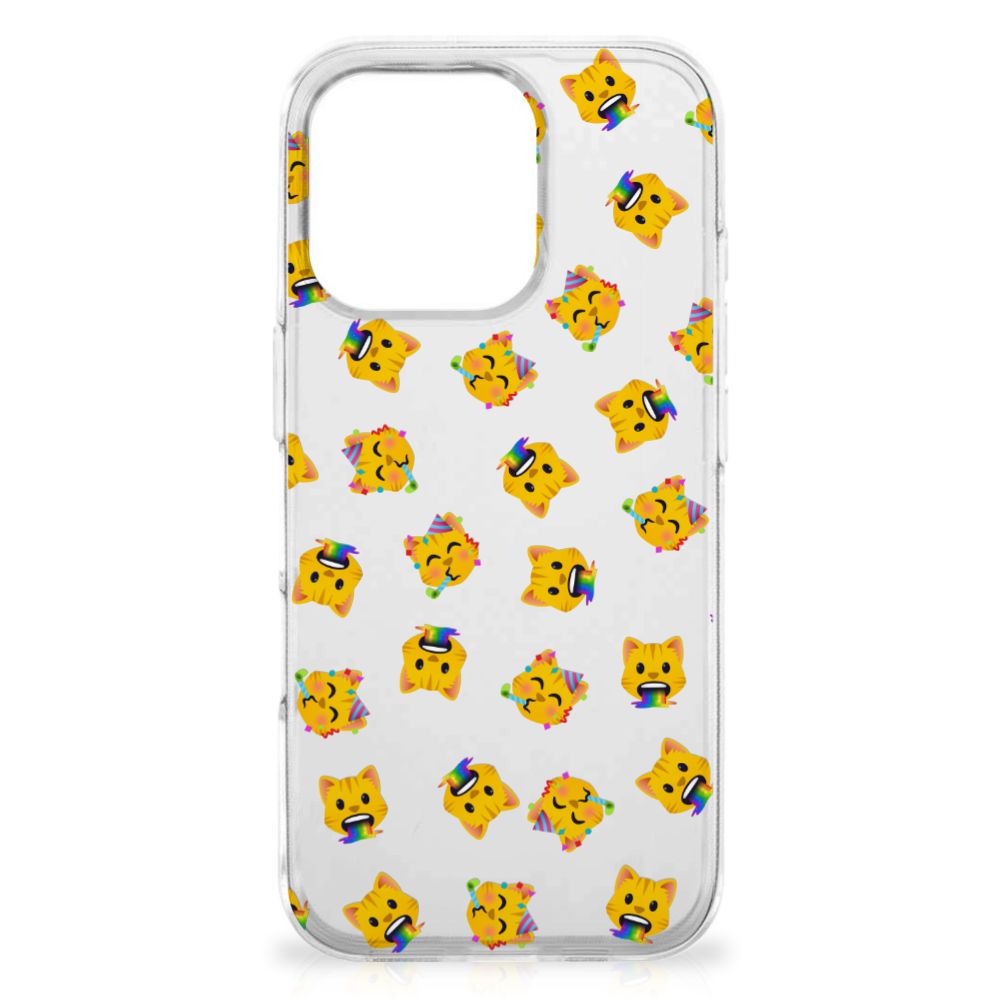 iPhone 16 Pro Max TPU bumper voor iPhone 16 Pro Max Katten Emojis voorkant