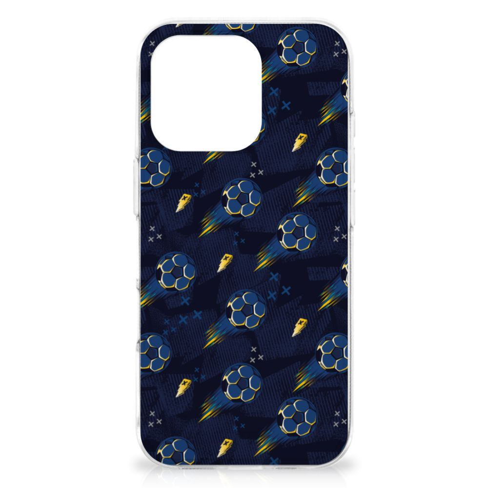 iPhone 16 Pro Max TPU bumper voor iPhone 16 Pro Max Voetbal design kleurrijk aanzicht