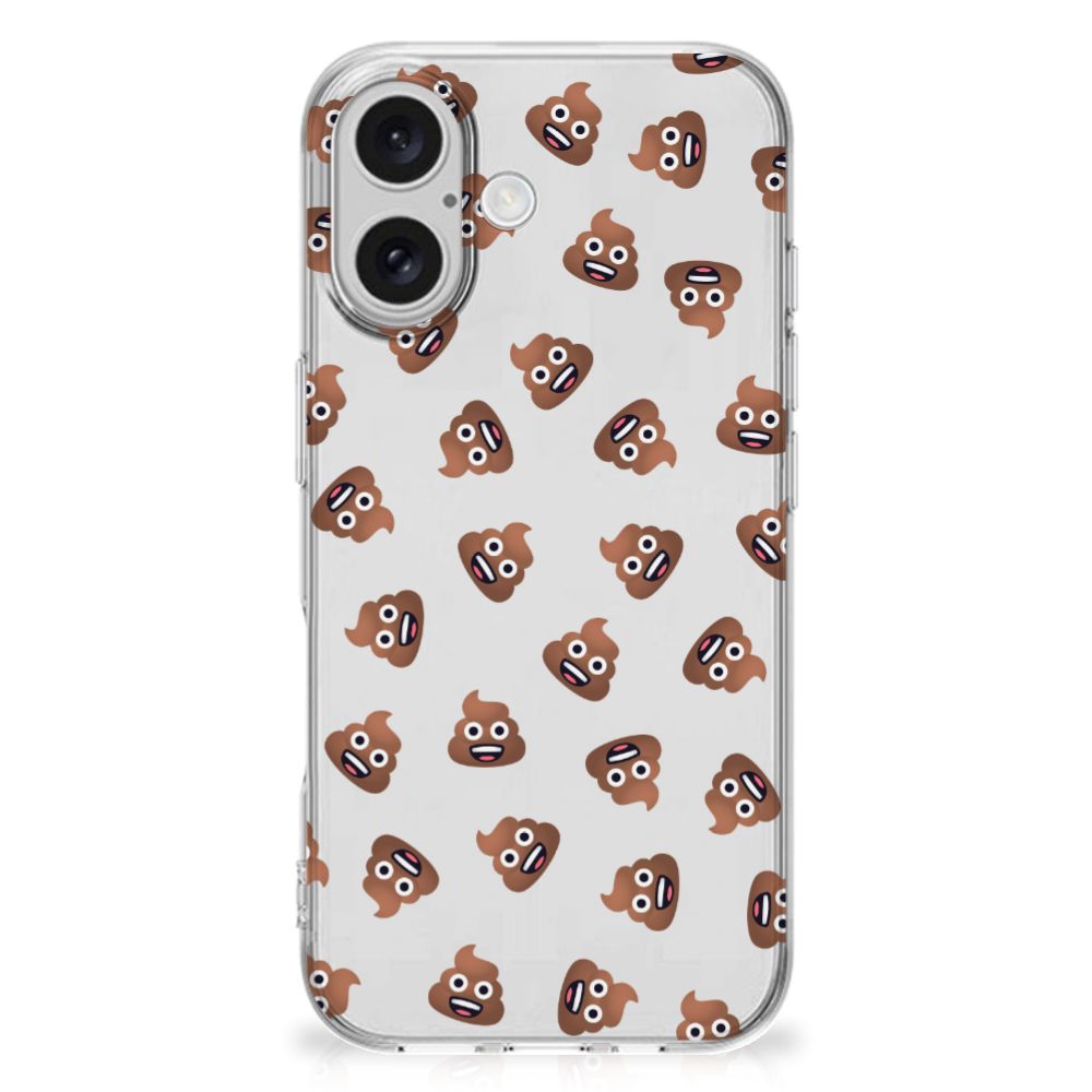 iPhone 16 plus TPU bumper voor iPhone 16 plus Poep Emojis design poep emojis aanzicht