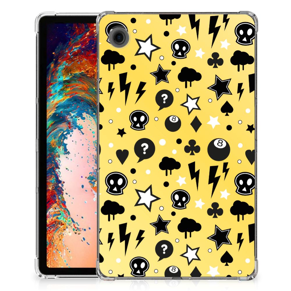 Tablet BackCover Samsung Galaxy Tab A9 Punk Geel design geel vooraanzicht