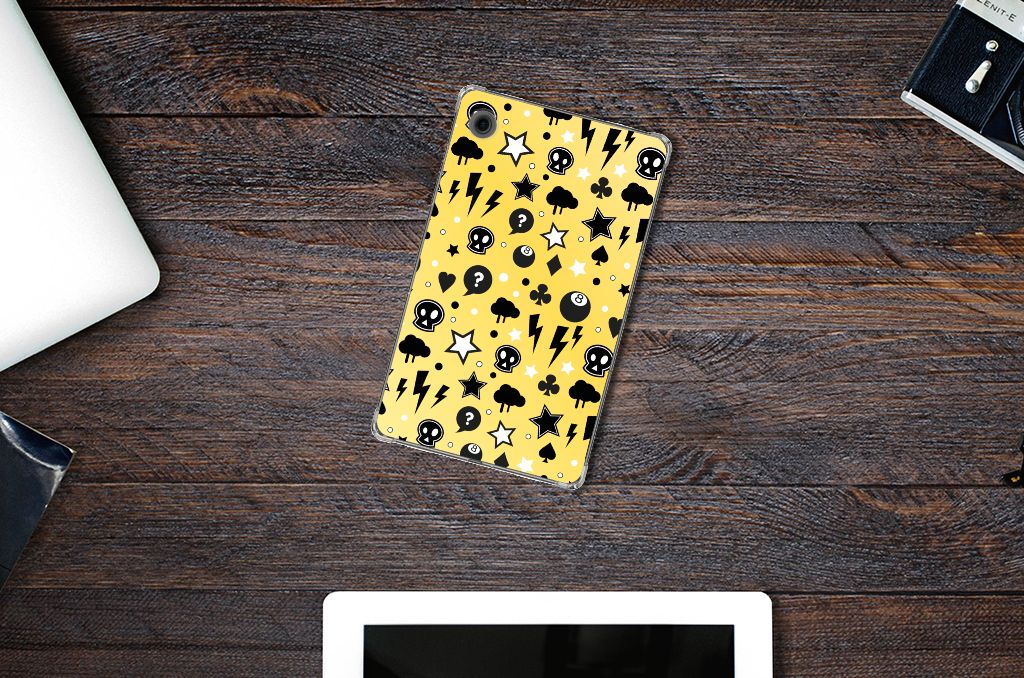 Samsung Galaxy Tab A9 Tablet BackCover Punk Geel bovenaanzicht