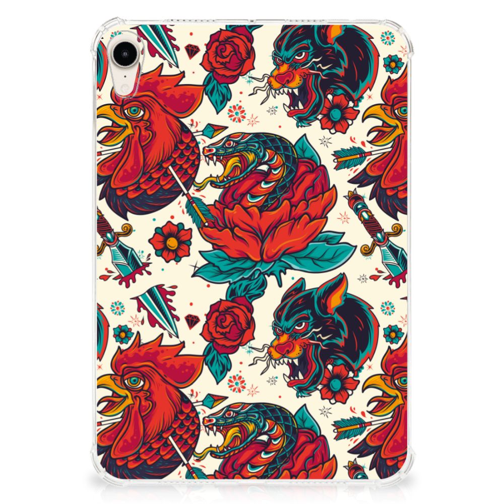 Tablet Backcover met foto voor Apple iPad mini 6 (2021) Old Skool met kleurrijk tattoo-achtig design.