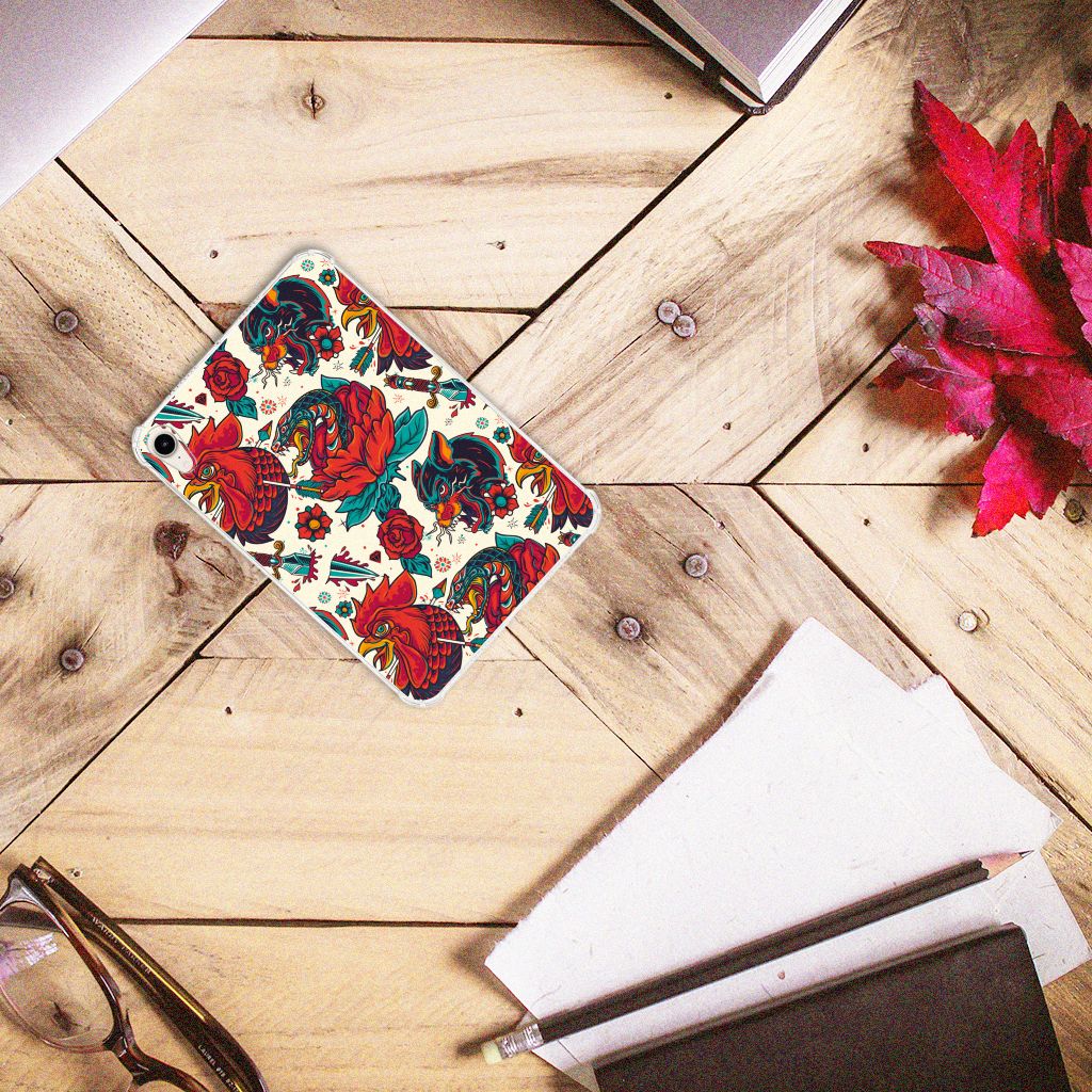 Tablet Backcover met foto voor Apple iPad mini 6 (2021) Old Skool met een vintage rozenontwerp 🌹.