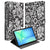 Samsung Galaxy Tab S10 FE Plus Tablet Book Case Black Flowers vooraanzijdes