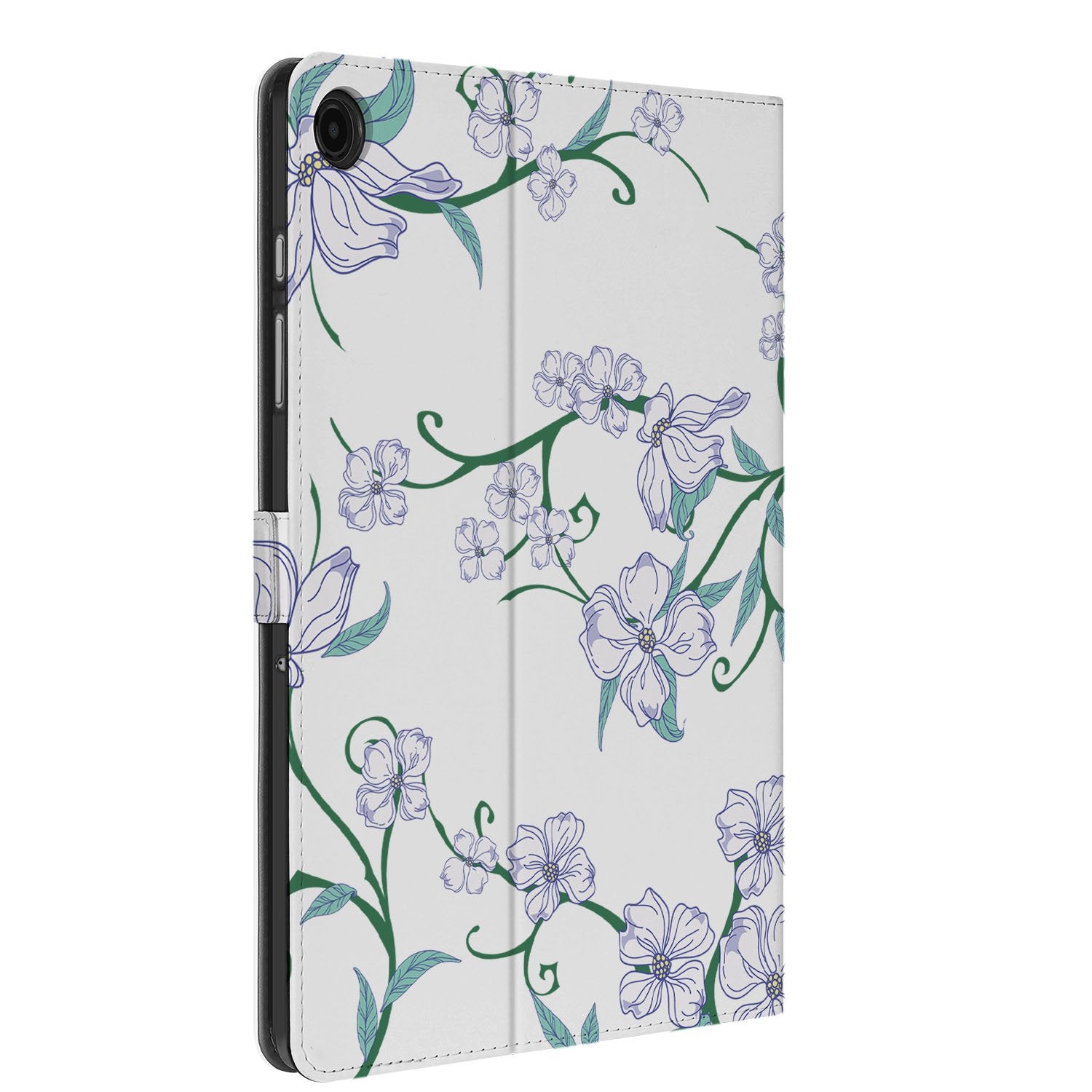 Samsung Galaxy Tab A11 Plus Tablet Book Case Blossom White achteraanzicht bloemenprint