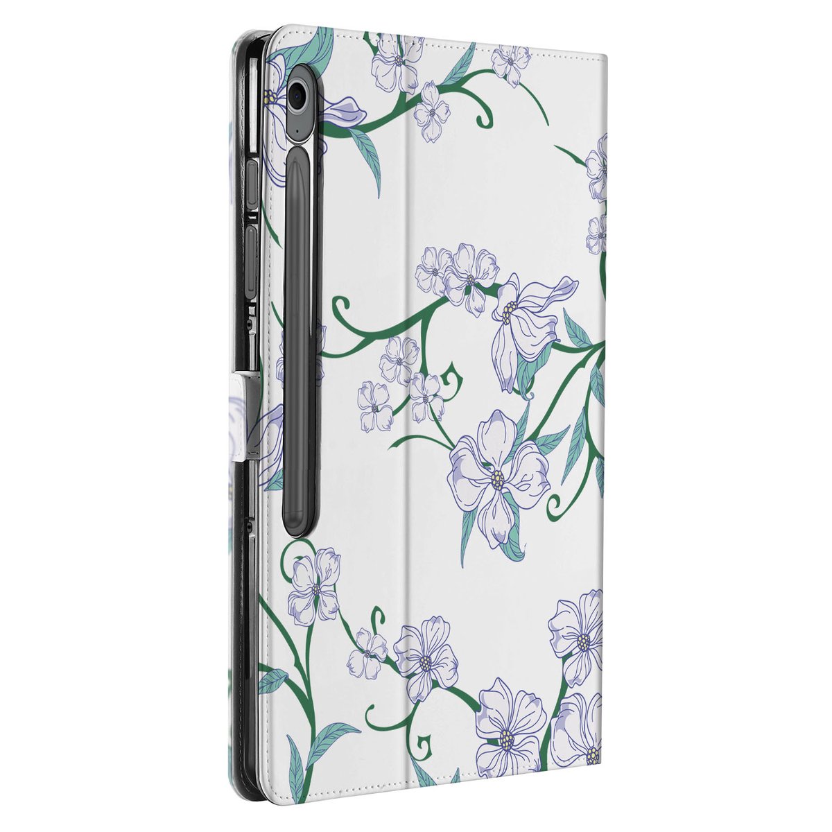 Samsung Galaxy Tab S10 FE Plus Tablet Book Case Blossom White zijaanzicht