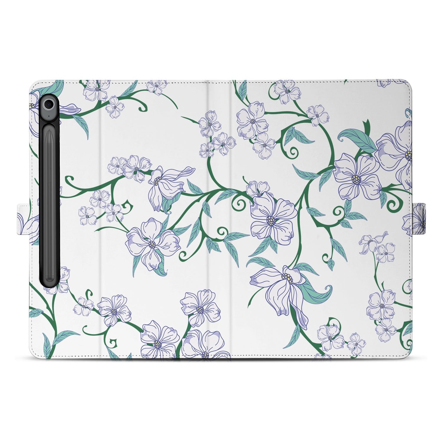 Samsung Galaxy Tab S10 FE Tablet Book Case Blossom White achterkant bloemen design