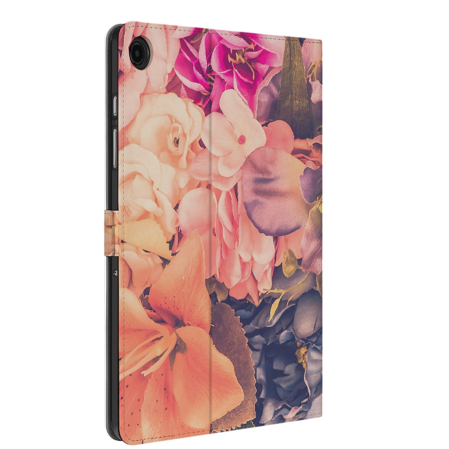 Samsung Galaxy Tab A11 Plus Tablet Book Case Bosje Bloemen zijaanzicht