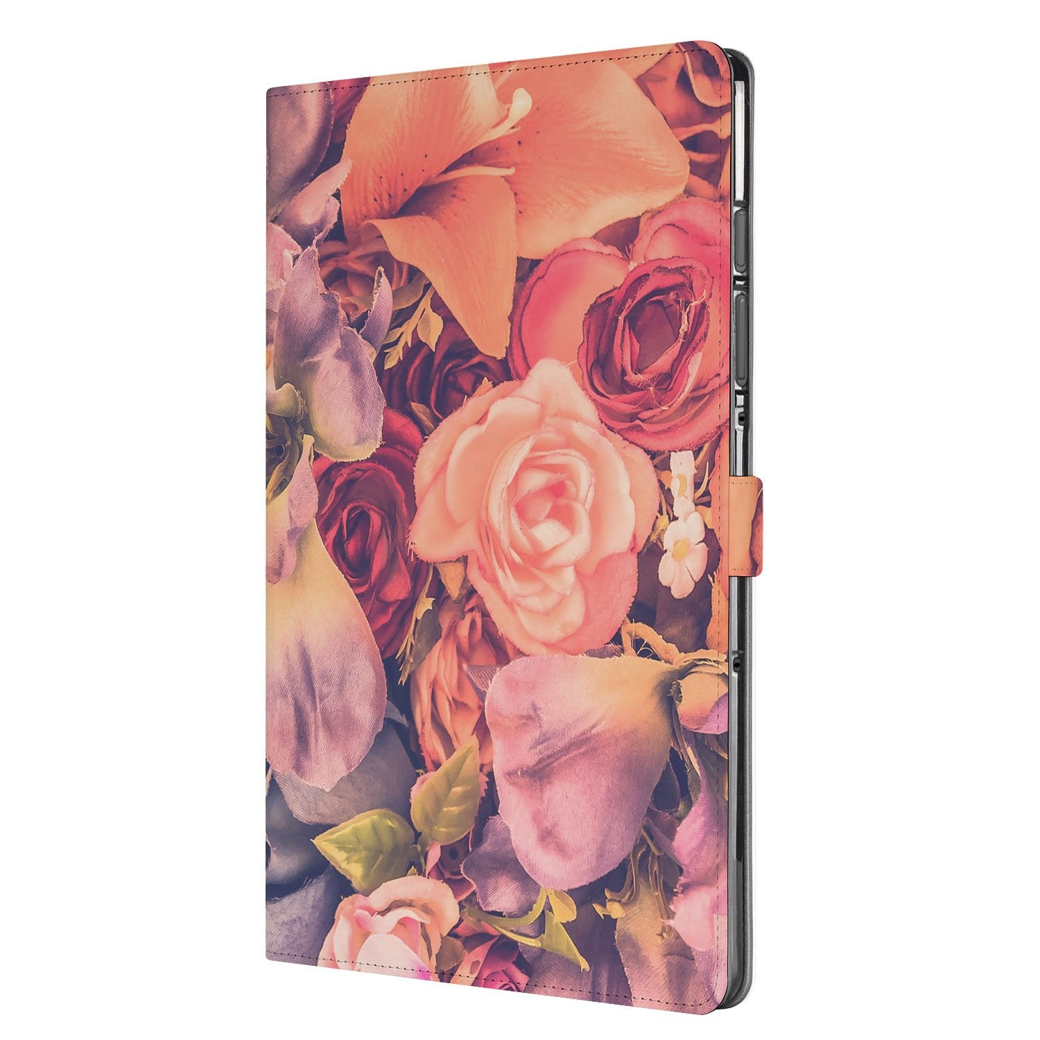 Tablet Book Case Bosje Bloemen Samsung Galaxy Tab S10 FE | Tab S9 FE bloemen zijaanzicht