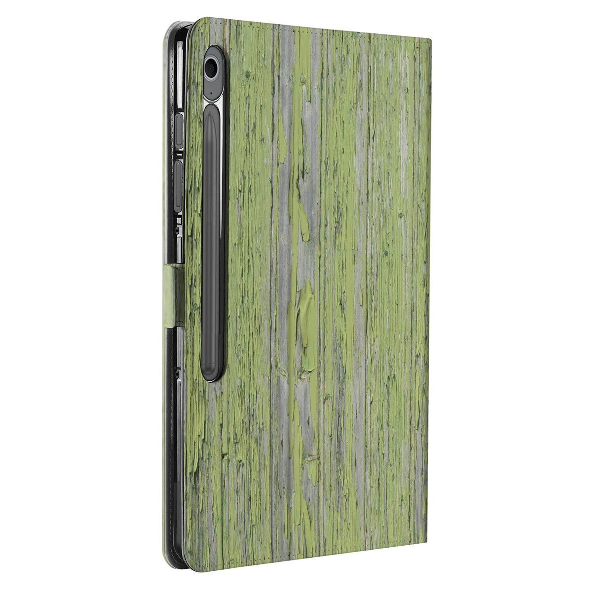 Samsung Galaxy Tab S10 FE Plus Tablet Book Case Green Wood aanzicht