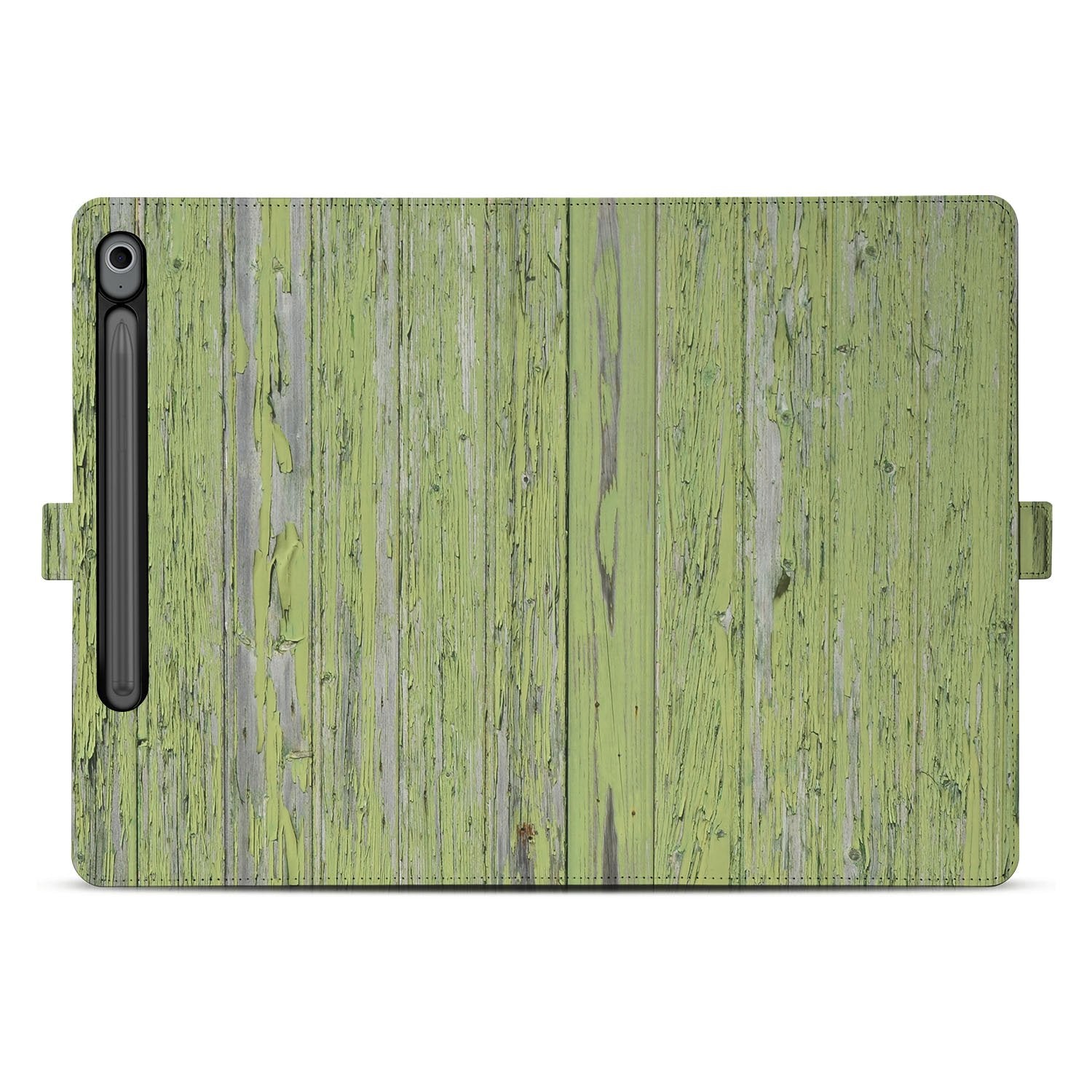 Samsung Galaxy Tab S10 FE | Tab S9 FE Tablet Book Case Green Wood achterzijde