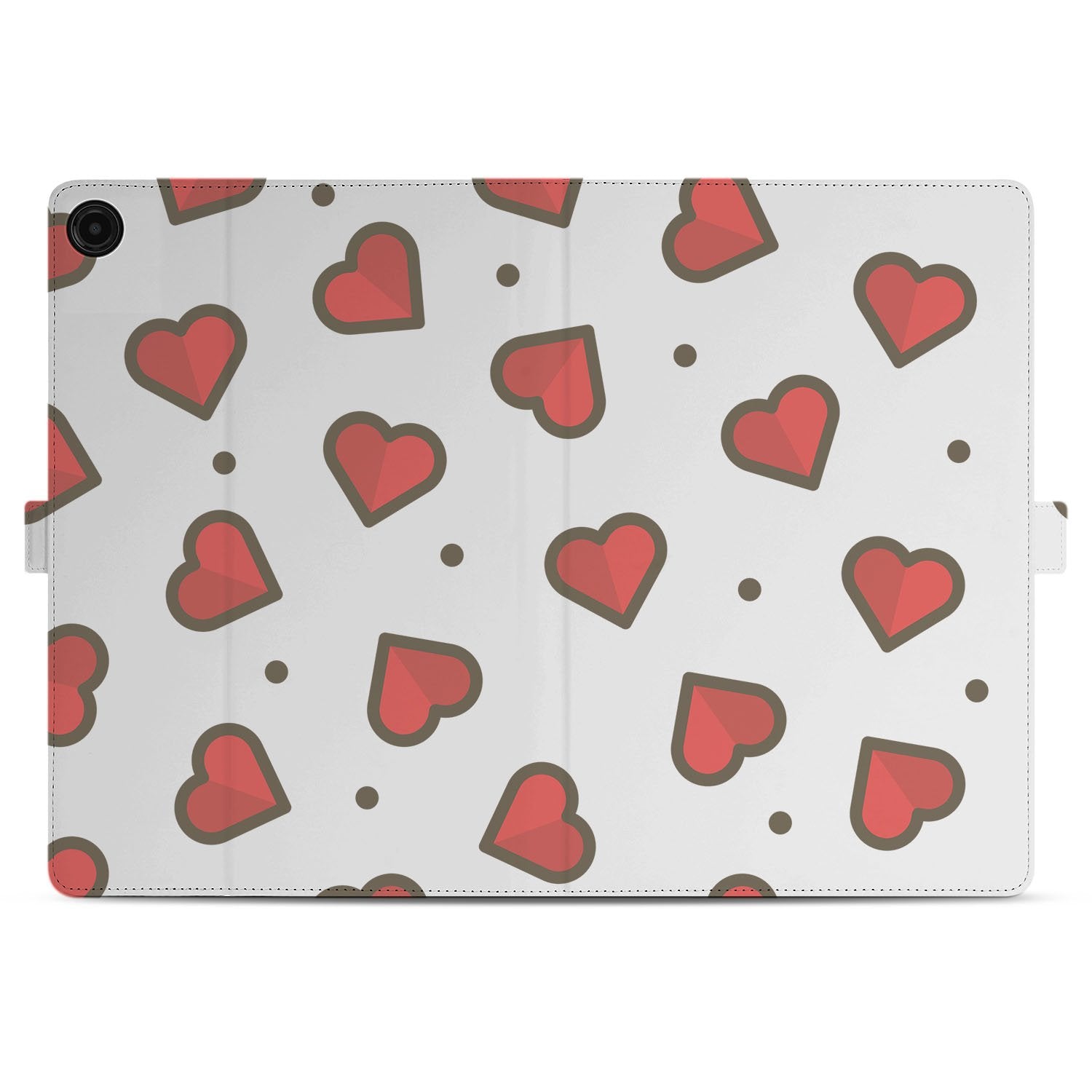 Samsung Galaxy Tab A11 Plus Tablet Book Case Hearts bovenkant