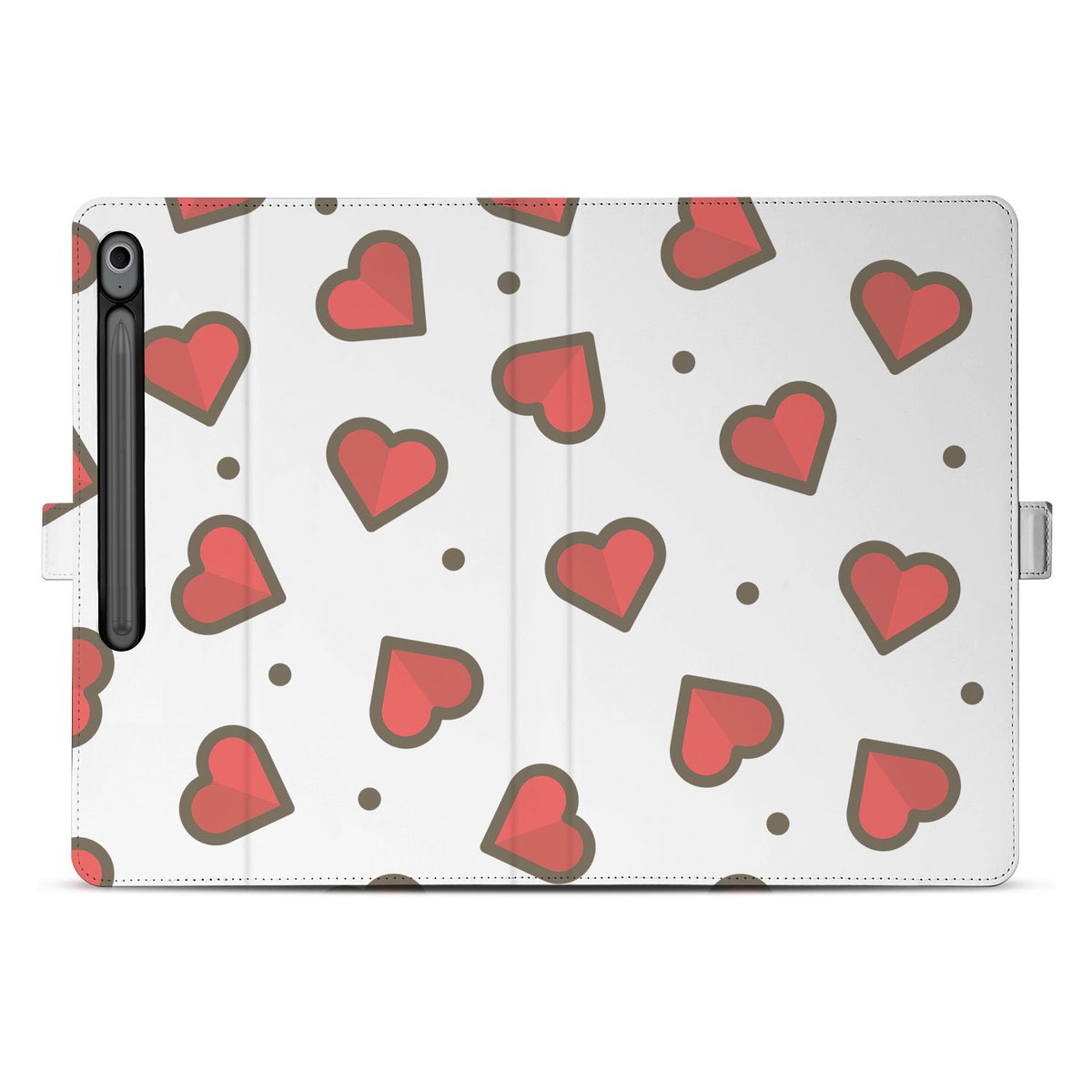 Tablet Book Case Hearts Samsung Galaxy Tab S10 FE Plus design hearts voorkant