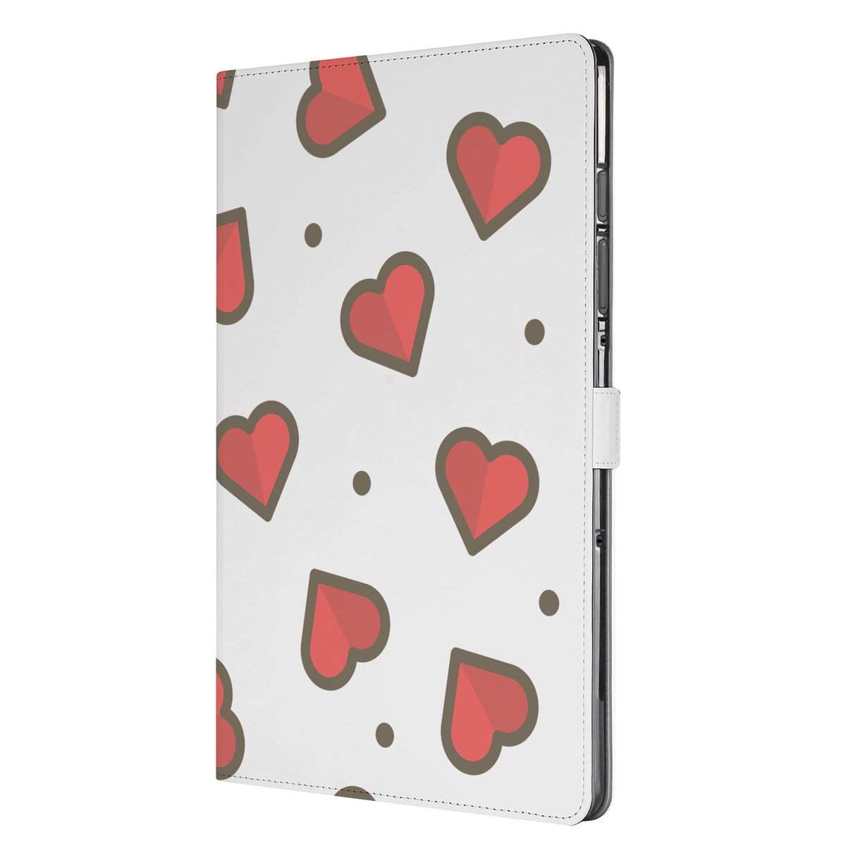 Samsung Galaxy Tab S10 FE Plus Tablet Book Case Hearts voorkant