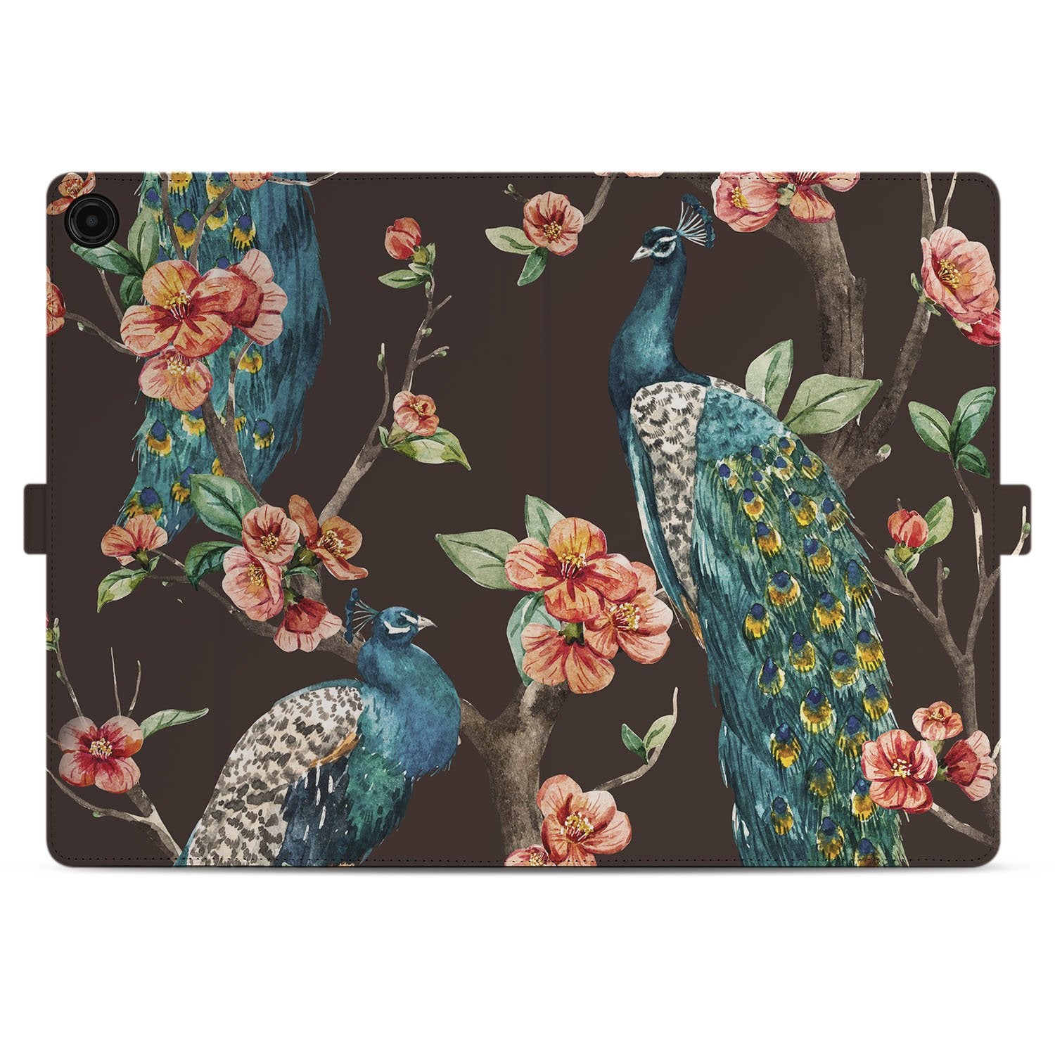 Samsung Galaxy Tab A11 Plus Tablet Book Case Pauw met Bloemen voorzijde