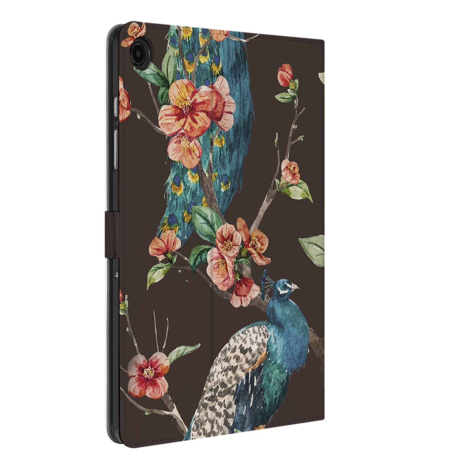 Samsung Galaxy Tab A11 Plus Tablet Book Case Pauw met Bloemen voorkant